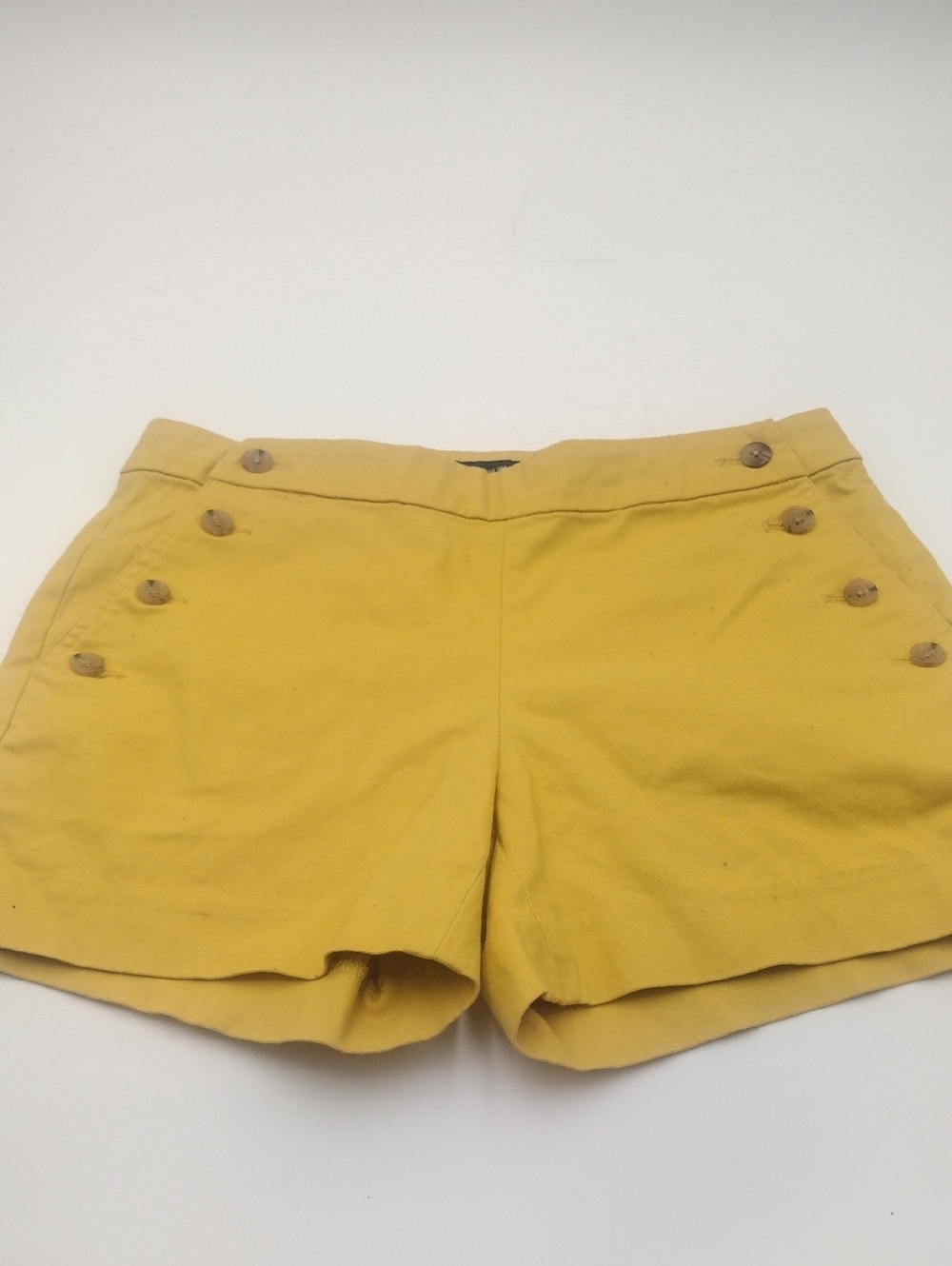 Banana Republic Mustard Yellow High-Waist Button Front Shorts Size 0